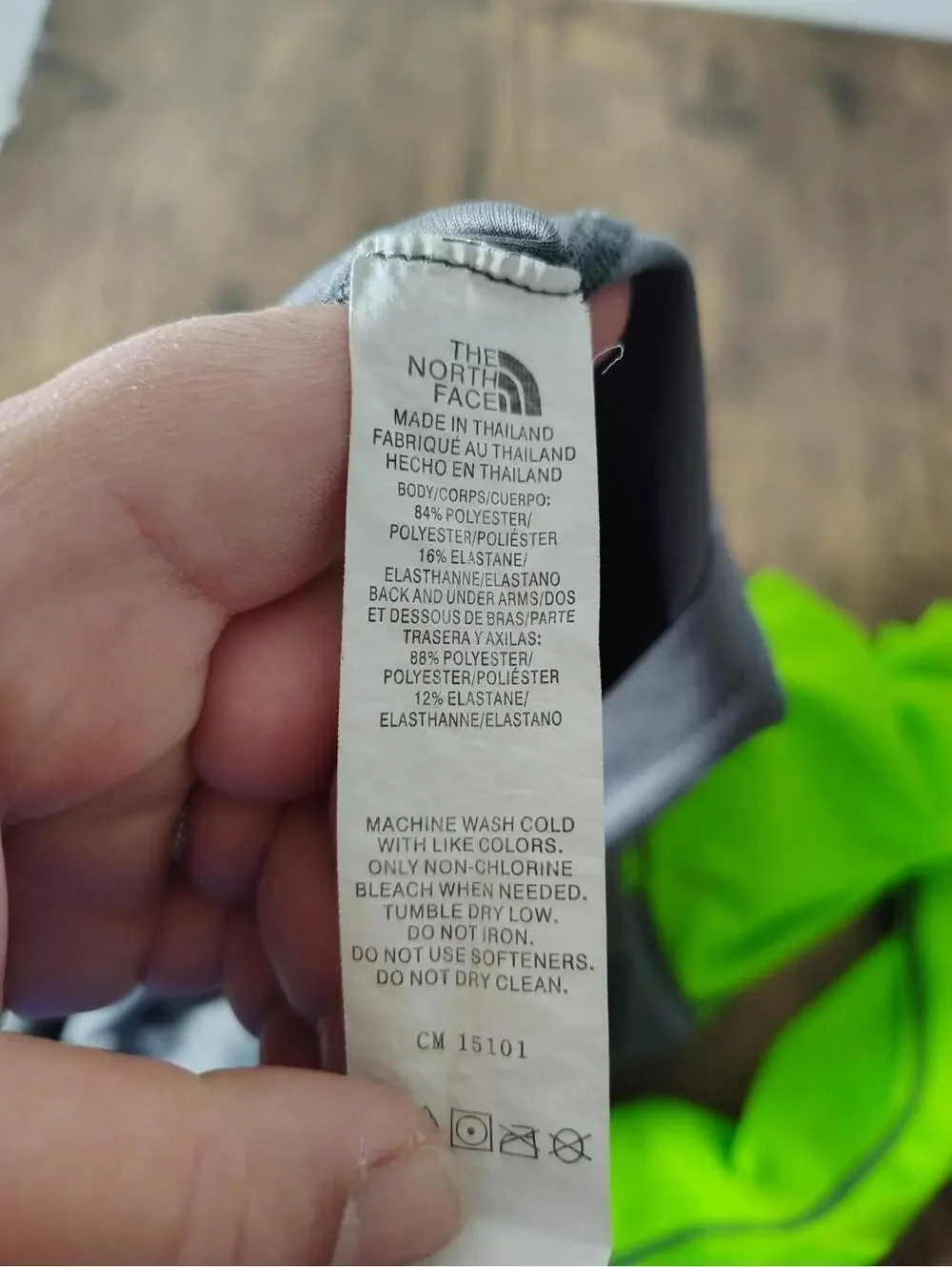 The North Face Mens US L Flashdry Neon Green Gray Long Sleve athletic Gym Unisex